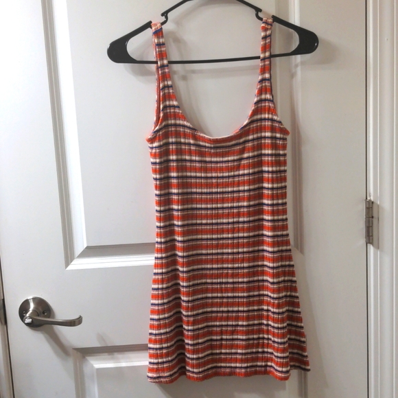Volcolm Striped Tank Dress Red White and Blue Ribbed Pac Sun Cali Summer - Picture 1 of 5
